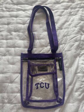 TCU Horned Frogs Clear Stadium Crossbody Bag Purple Logo Brands NCAA Game Day